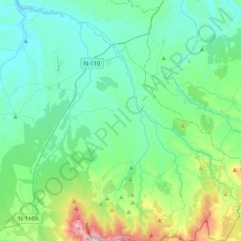 Mapa topográfico Ayllón, altitud, relieve
