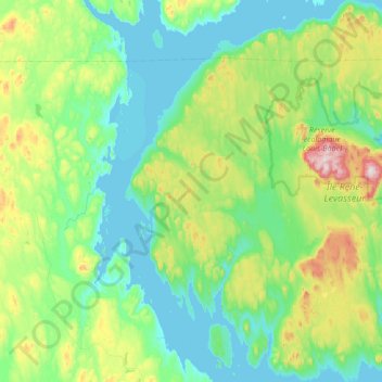Mapa topográfico René-Levasseur Island, altitud, relieve