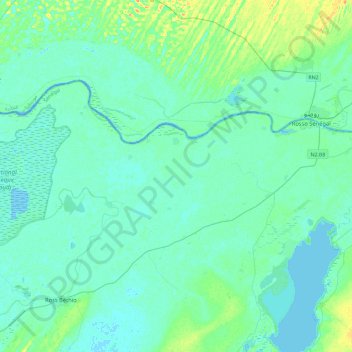 Mapa topográfico Ronkh, altitud, relieve