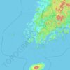 Mapa topográfico Jeolla del Sur, altitud, relieve