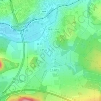 Mapa topográfico Daubringen, altitud, relieve
