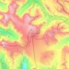 Mapa topográfico Columbia Icefield, altitud, relieve