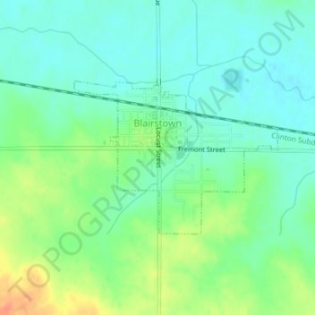 Mapa topográfico Blairstown, altitud, relieve