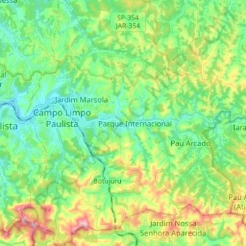 Mapa topográfico Campo Limpo Paulista, altitud, relieve