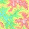 Mapa topográfico Choman, altitud, relieve