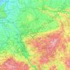 Mapa topográfico North Rhine-Westphalia, altitud, relieve