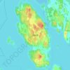 Mapa topográfico Adelsö, altitud, relieve