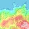 Mapa topográfico Caión, altitud, relieve