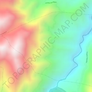 Mapa topográfico La Aldea, altitud, relieve