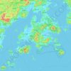 Mapa topográfico 고흥군, altitud, relieve