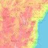 Mapa topográfico Bahia, altitud, relieve