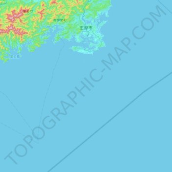 Mapa topográfico Shima, altitud, relieve