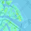 Mapa topográfico Aeropuerto internacional de Tokio, altitud, relieve