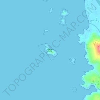 Mapa topográfico Isla San Andrés, altitud, relieve