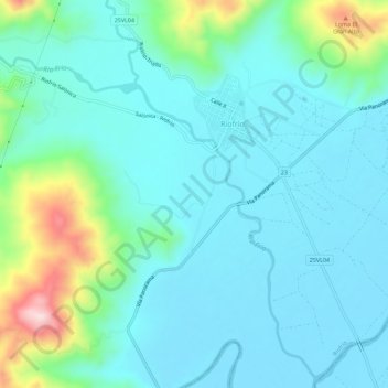Mapa topográfico Río Frio, altitud, relieve