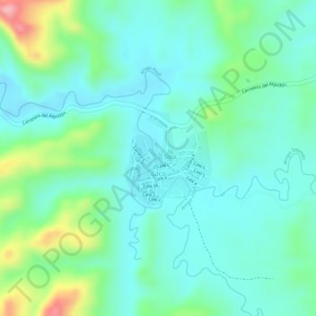 Mapa topográfico Saco, altitud, relieve