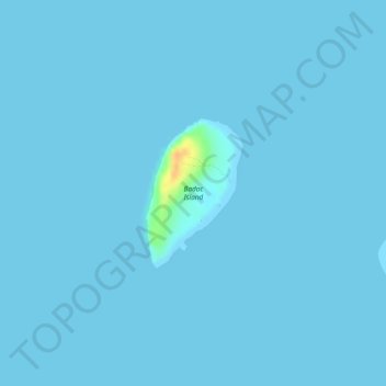 Mapa topográfico Badoc Island, altitud, relieve