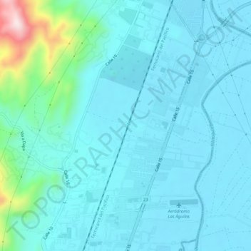 Mapa topográfico Quebrada Arroyohondo, altitud, relieve