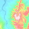 Mapa topográfico Cockburn Range, altitud, relieve