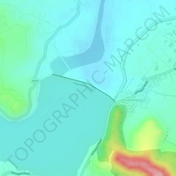 Mapa topográfico Khadakwasla Dam, altitud, relieve
