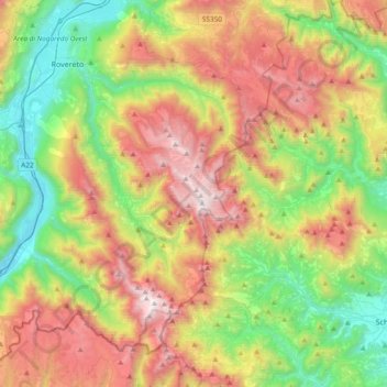 Mapa topográfico Pasubio, altitud, relieve