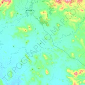 Mapa topográfico Acoyapa, altitud, relieve