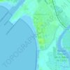 Mapa topográfico Playa de Valdelagrana, altitud, relieve