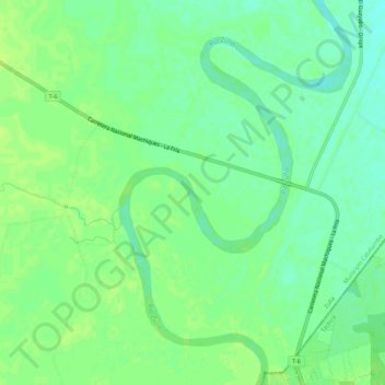 Mapa topográfico Rio Zulia, altitud, relieve