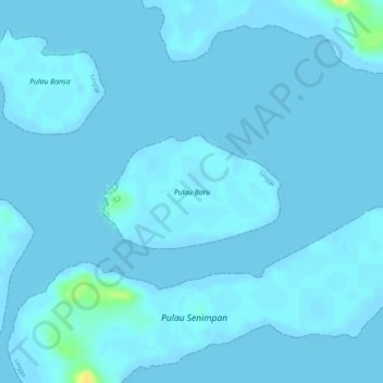 Mapa topográfico Pulau Baru, altitud, relieve
