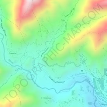 Mapa topográfico Vereda Cay, altitud, relieve