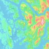 Mapa topográfico Hordaland, altitud, relieve