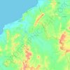 Mapa topográfico Arboletes, altitud, relieve